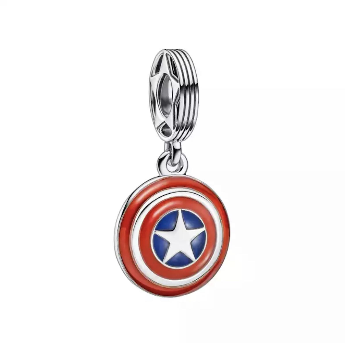 Gümüş s925 Damgalı The Avengers Captain America Kalkan Sallantılı Charm