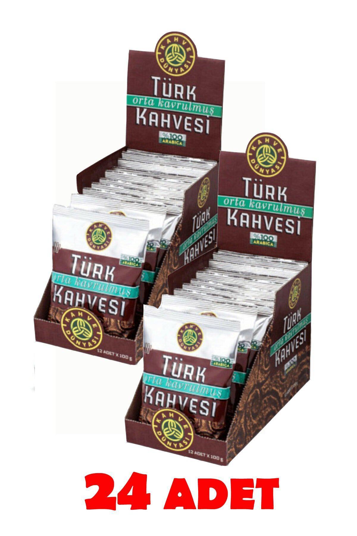 Kahve Dünyası Sade Orta Kavrulmuş Öğütülmüş Türk Kahvesi 24x100 gr 