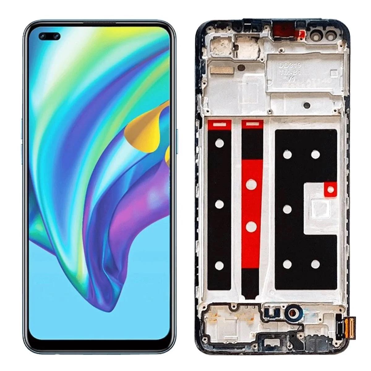 Oppo Reno 4 Lite Oled İle Uyumlu Ekran Dokunmatik Çıtalı (Parmak İzi Okur)