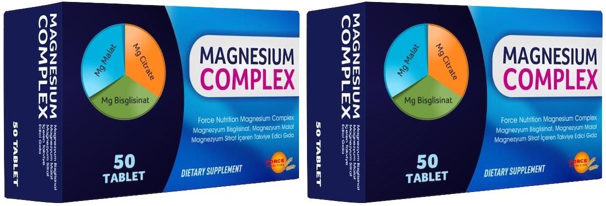 Magnesium Complex 2x50 Tablet Magnezyum Bisglisinat Malat Sitrat Kompleks