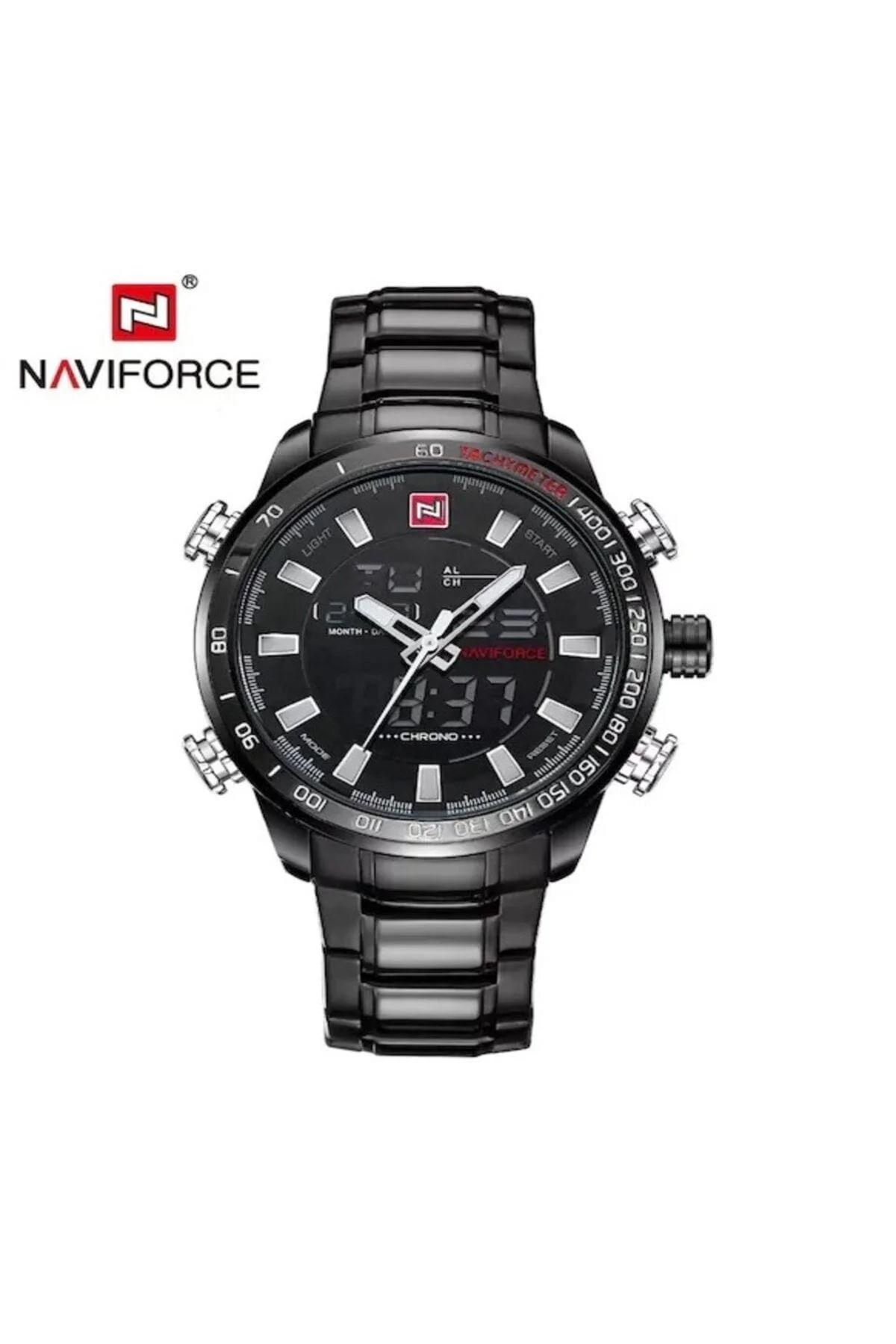 Naviforce Erkek Kol Saati Dijital & Analog Çelik Siyah Kordon