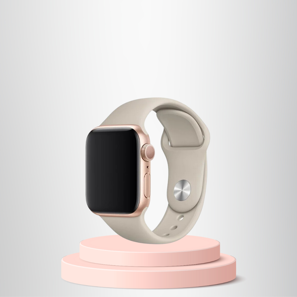 Apple Watch 42 44 45mm/S  A Kalite Kordon Kayış Bileklik Klasik Kaliteli Silikon Kordon TAŞ GRİSİ