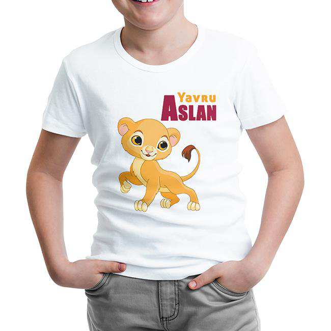 Yavru Aslan Beyaz Çocuk Tshirt