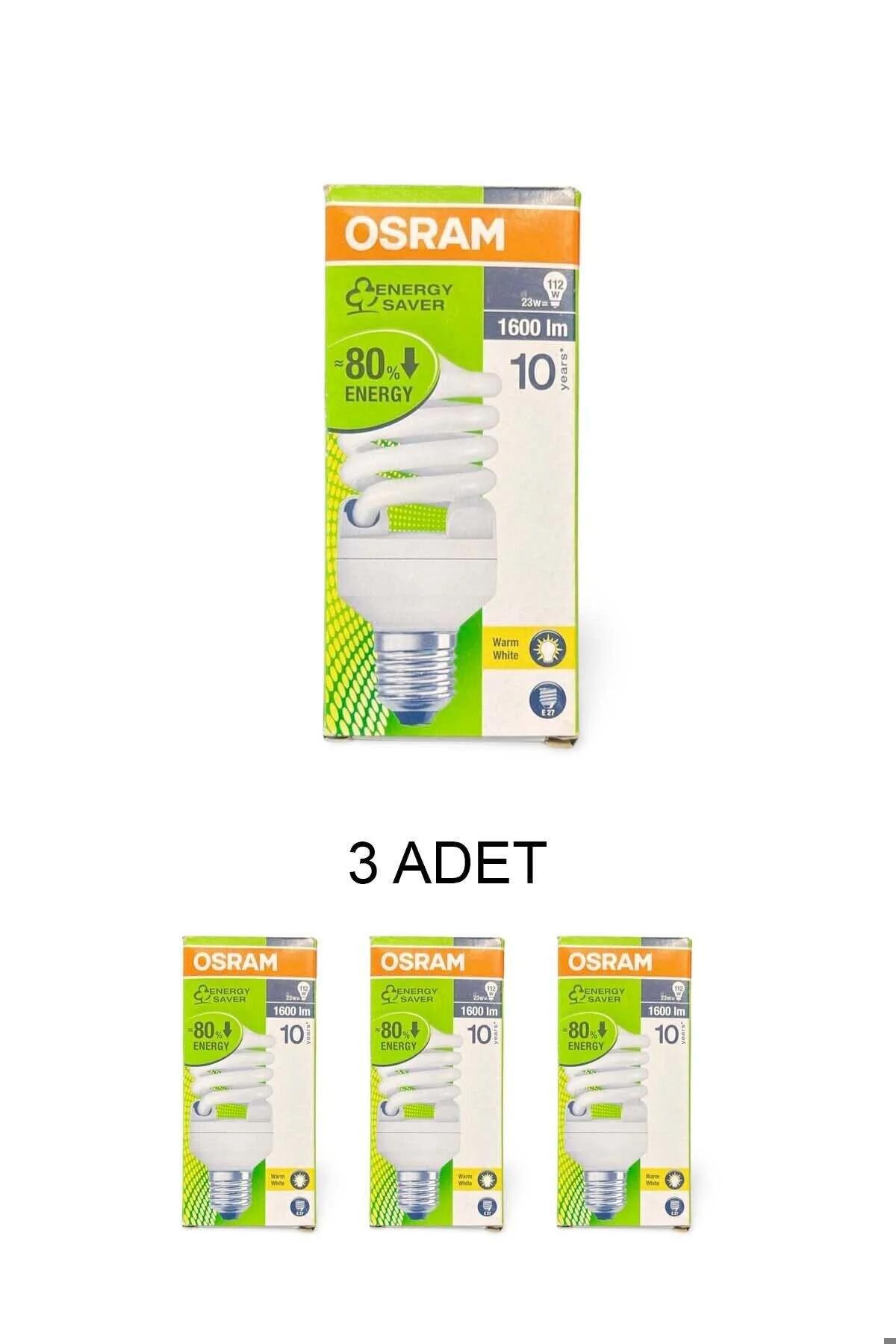 Osram Dulux Mini Twist 23W Tasarruflu Spiral Ampul Sarı 3 Adet