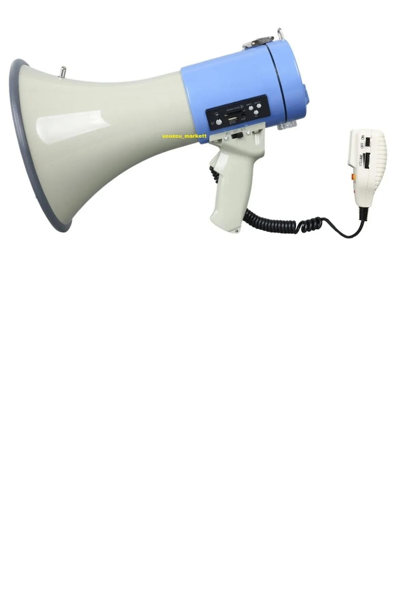 Büyük Boy Megafon (Mayk – Bluetooth – USB – Sd – Siren – Ses Kayıt ve Tekrar Etme)