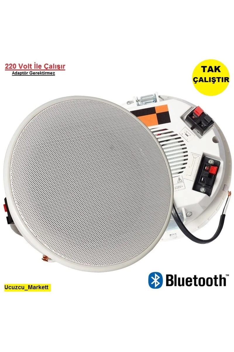Bluetooth Alçıpan Tavan Hoparlör (12 cm – 220 Volt İle Direk Çalışır- Adaptör Gerektirmez)