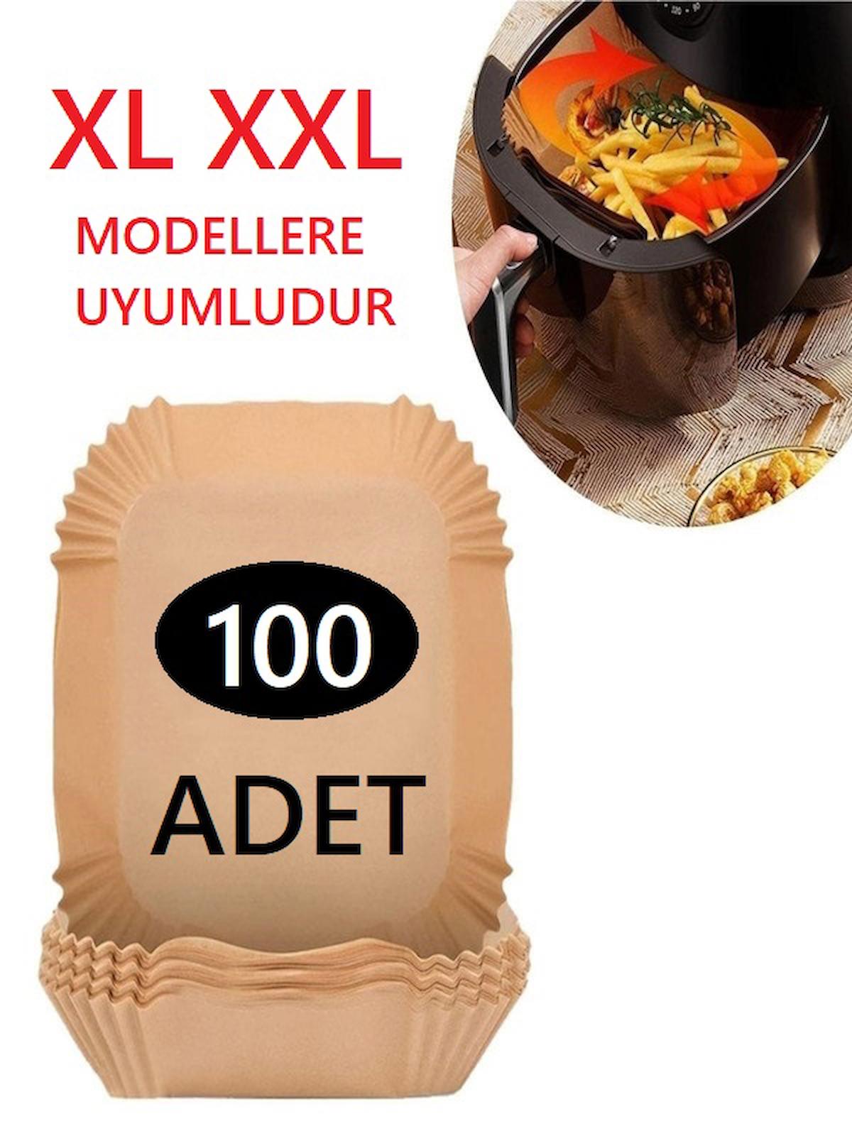 Büyük Boy Fritöz Pişirme Kağıdı Air Fryer Xl-xxl Tüm Markalara Uygun Kare Tabak Model 100 adet