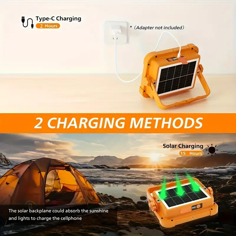   ve açık   seyahatleri için   aydınlatma sağlayan, manyetik askılı, çift usb ve güneş enerjili, ayarlanabilir parlaklık özellikli, abs malzemeden yapılmış, cilalı metal kaplamalı, şarj edilebilir lityum pil (18650 serisi) ile düşük voltajda çalışan taşınabilir led çalışma lambası. ayrıntılar 3