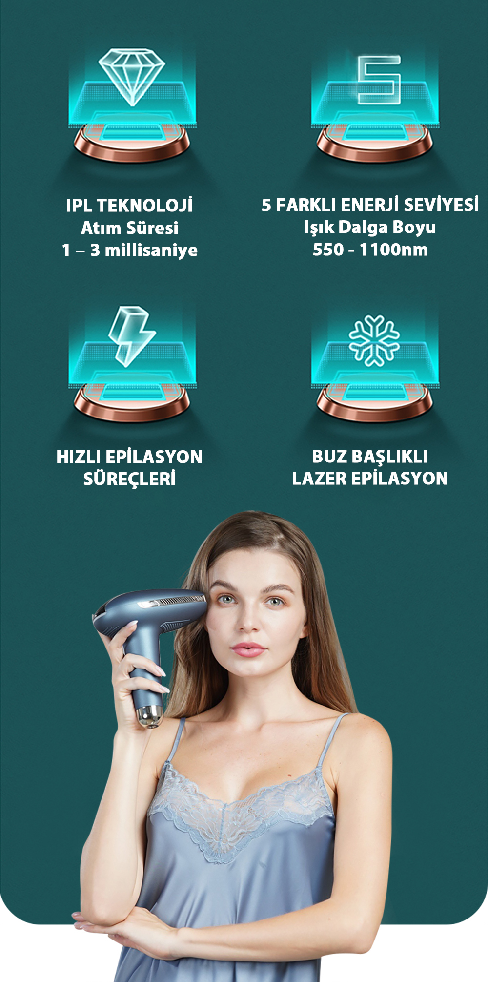 Sınırısz Atım Epilasyon Cihazı