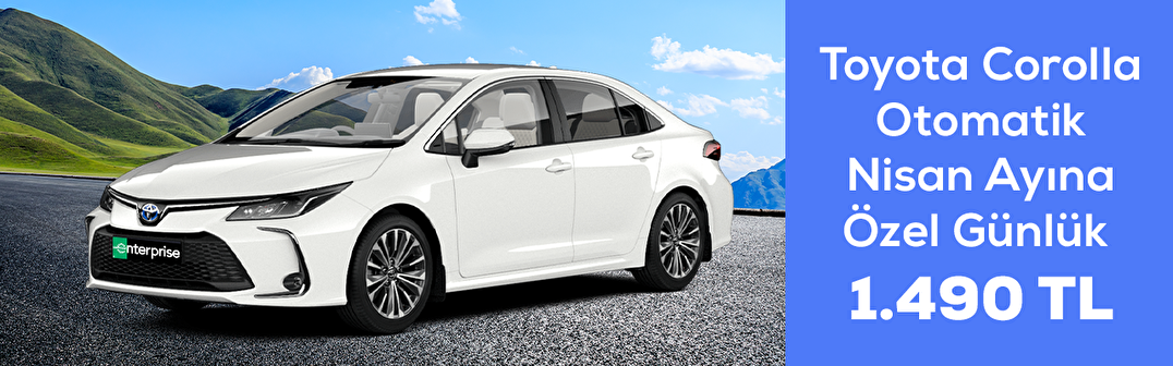 Toyota Corolla Otomatik Nisan Ayına Özel Günlük 1.490 TL