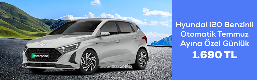 Hyundai i20 Benzinli Otomatik Temmuz Ayına Özel Günlük 1.690 TL