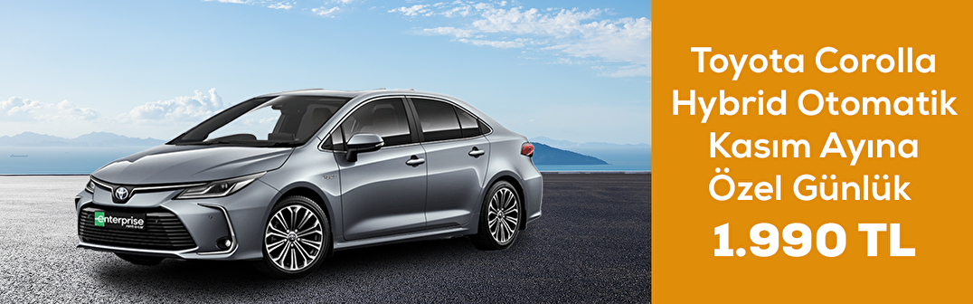 Toyota Corolla Hybrid Otomatik Kasım Ayına Özel Günlük 1.990 TL