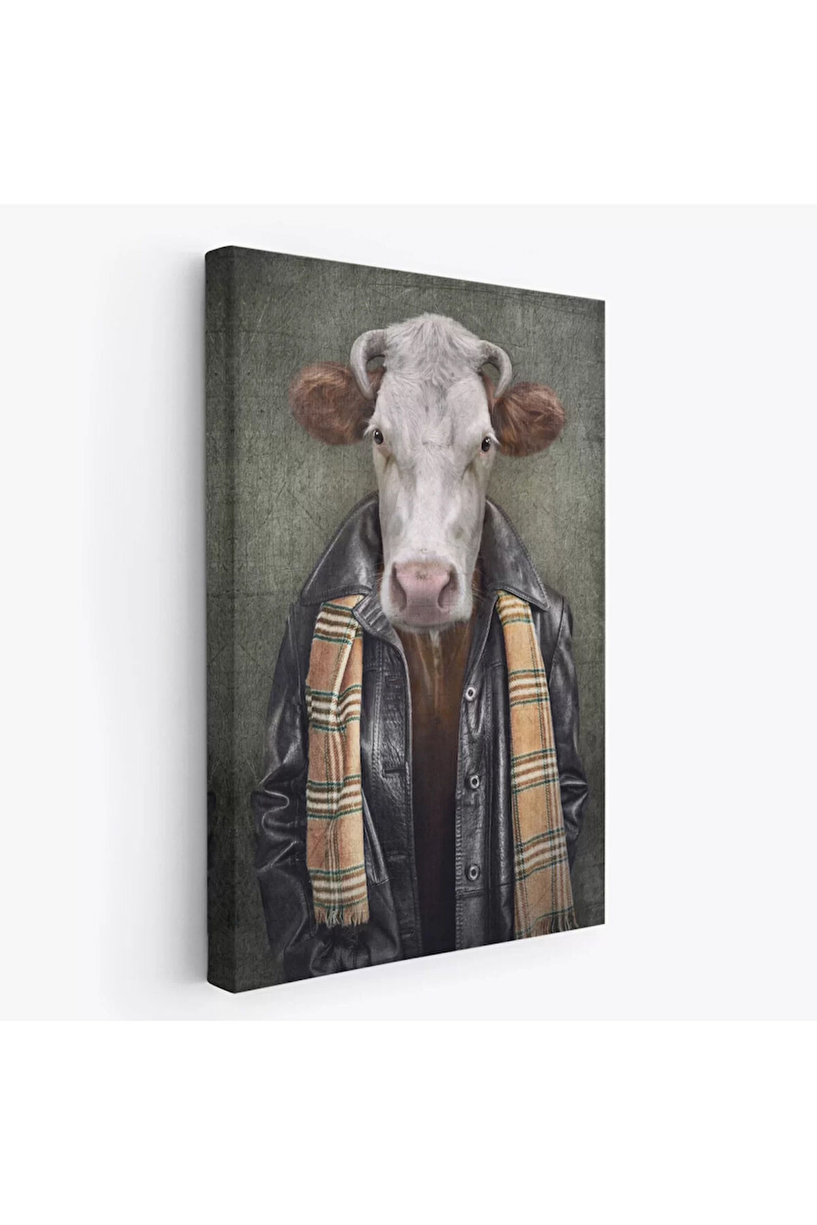 İnek Kafalı İnsan Kanvas Tablo-4997