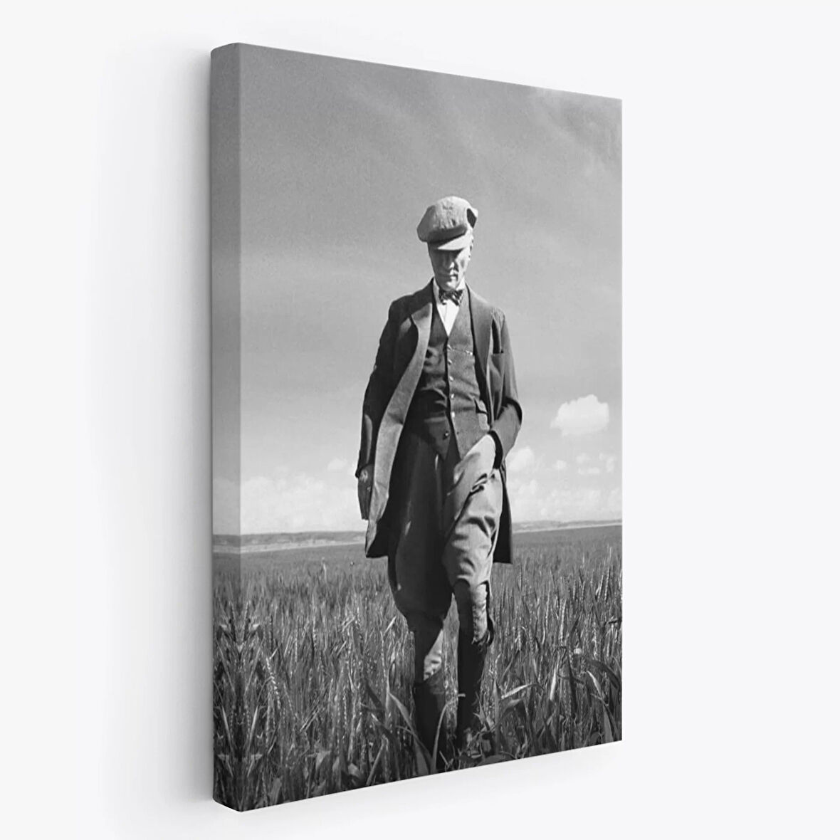 Atatürk Portre Tablosu Mustafa Kemal Atatürk Dikdörtgen Dekoratif Kanvas Tablo-fc-127