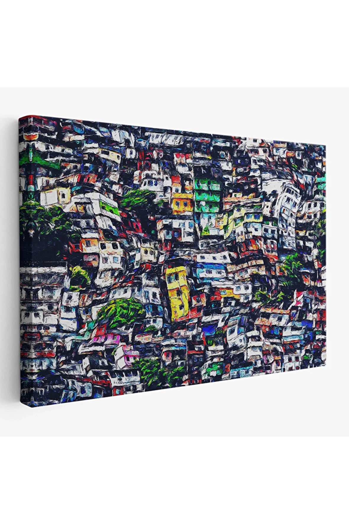Kalabalık Şehir Manzarası Duvar Tablosu-1228