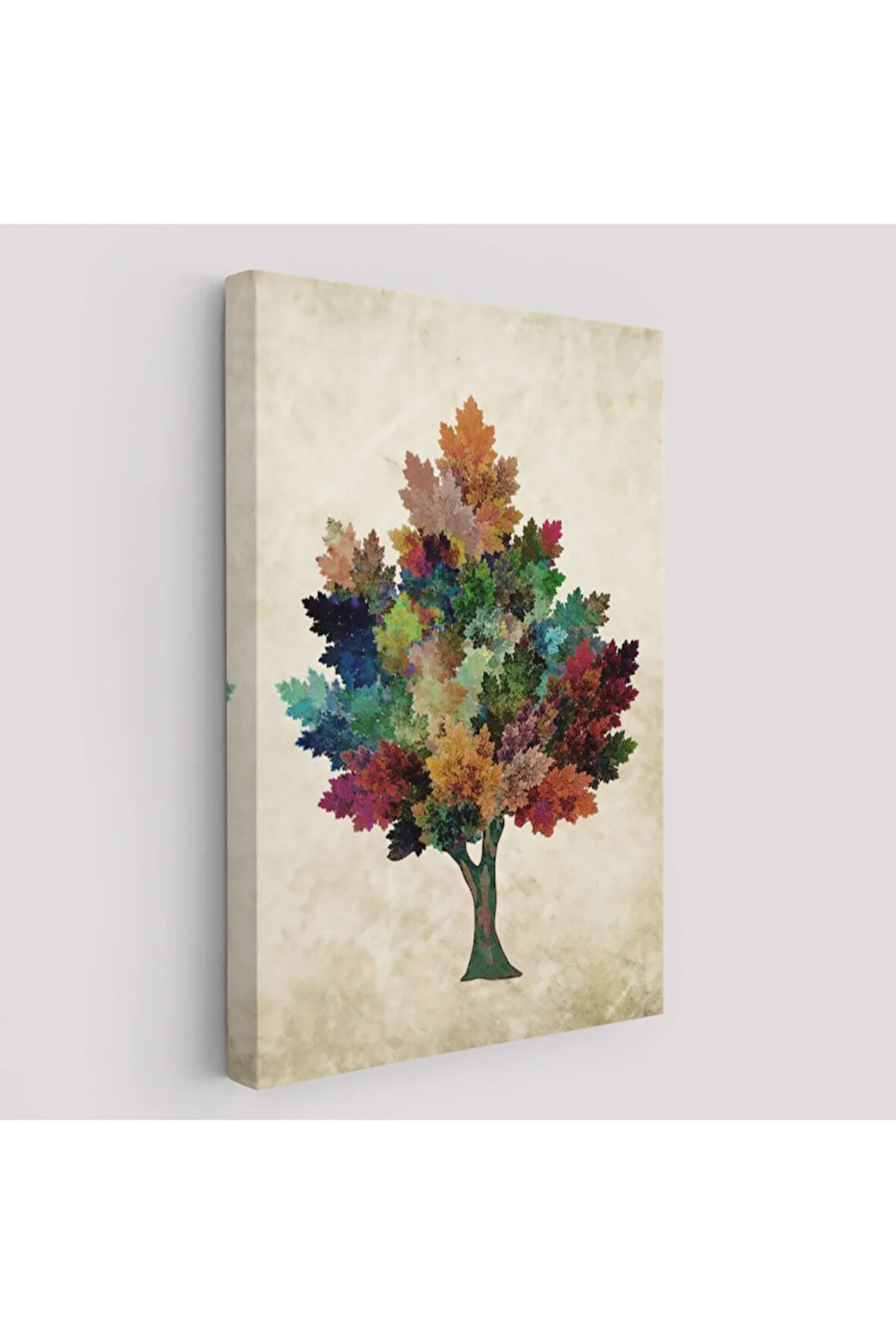 Renkli Çınar Ağacı Duvar Tablosu-6267