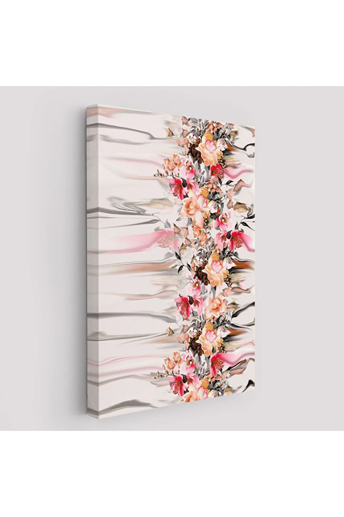 Renkli Çiçek Desenli Dekoratif Duvar Tablosu-6282
