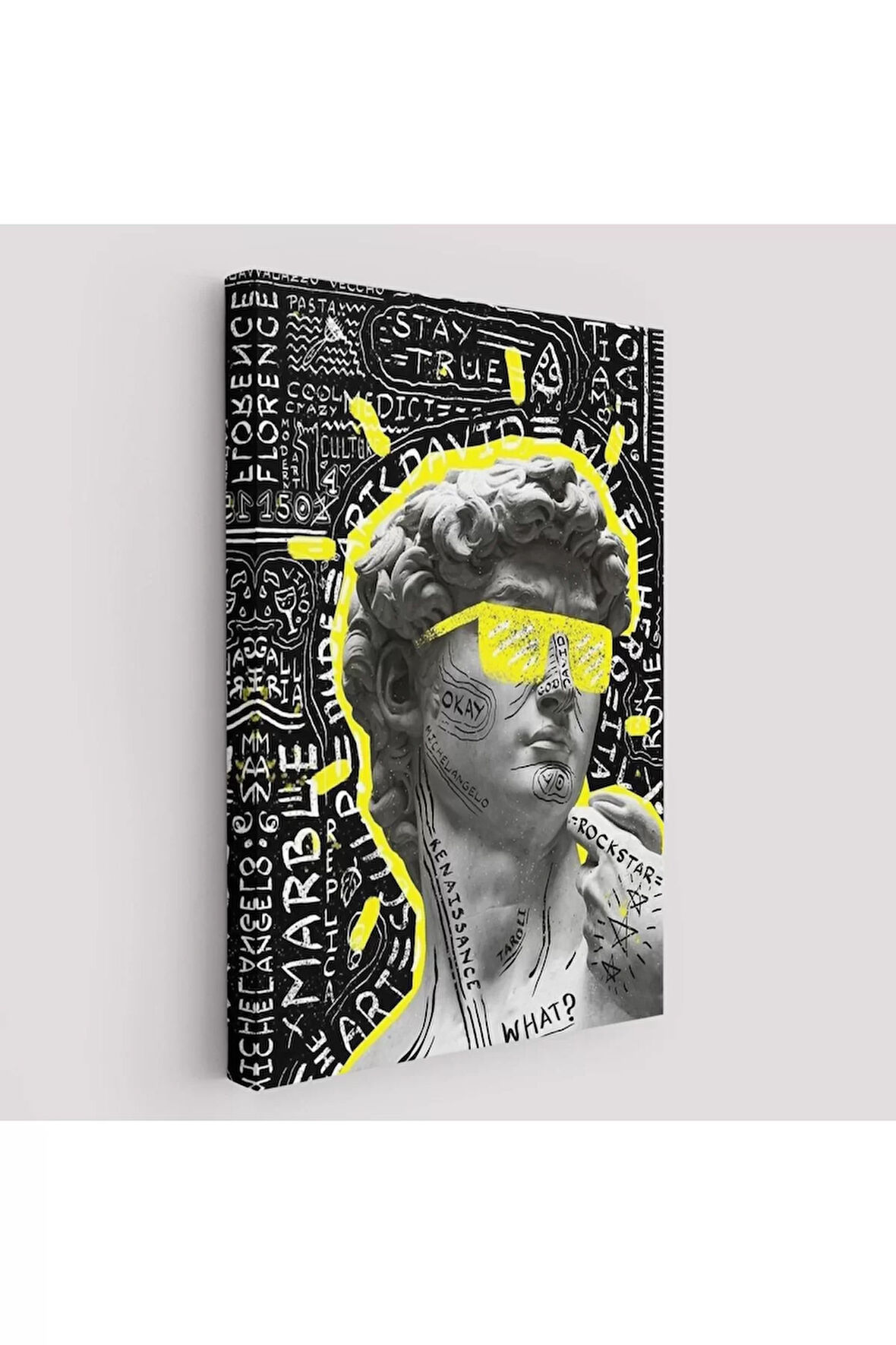 Michelangelo Buonarroti Davud Pop Art Tablosu-6376