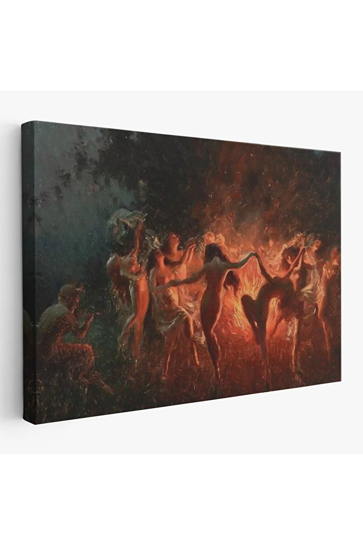 Şabat Ayinin De Ateş Etrafında Dans Eden Kadınlar Tablosu - Fire Dance-6589