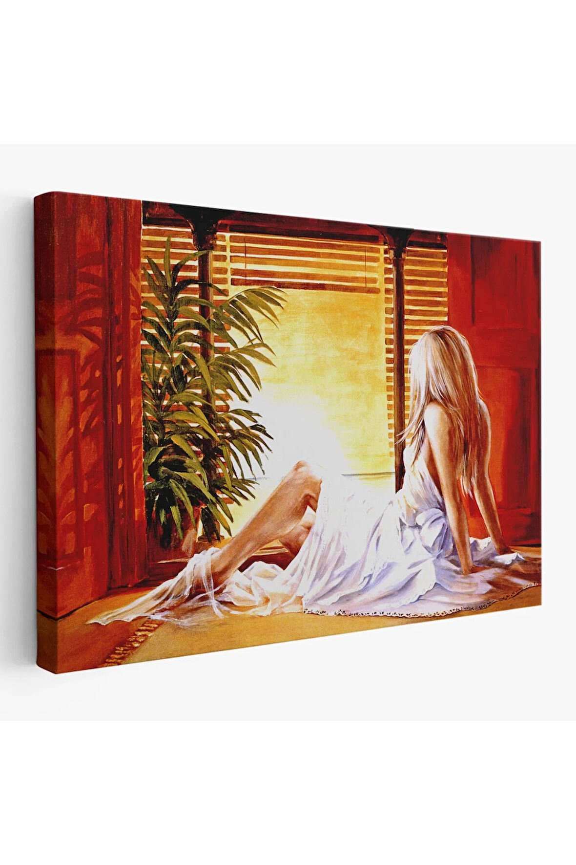 Pencere Önündeki Kadın Tablosu-6633