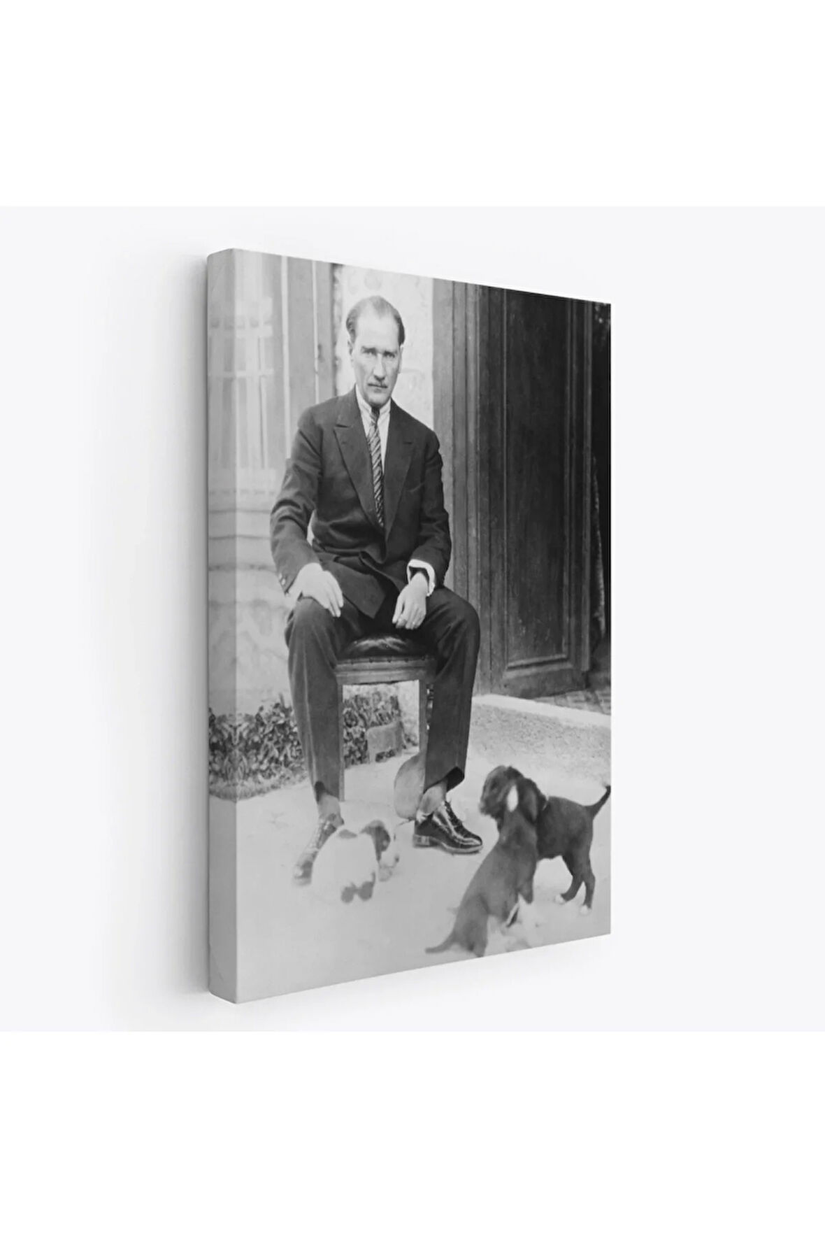 Atatürk Portre Tablosu Mustafa Kemal Atatürk Dikdörtgen Dekoratif Kanvas Tablo-ce-55