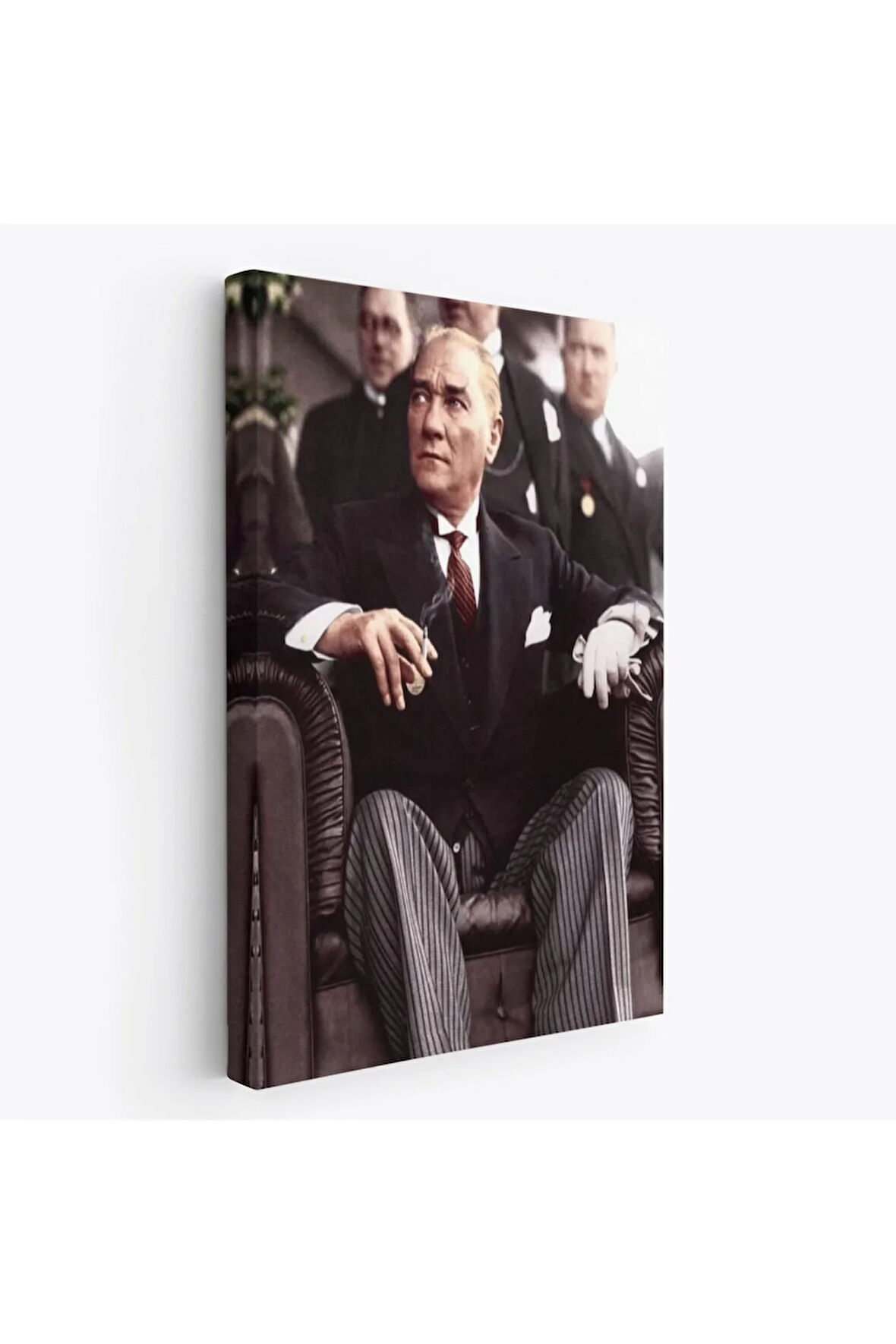 Atatürk Portre Tablosu Mustafa Kemal Atatürk Dikdörtgen Dekoratif Kanvas Tablo-ch-58