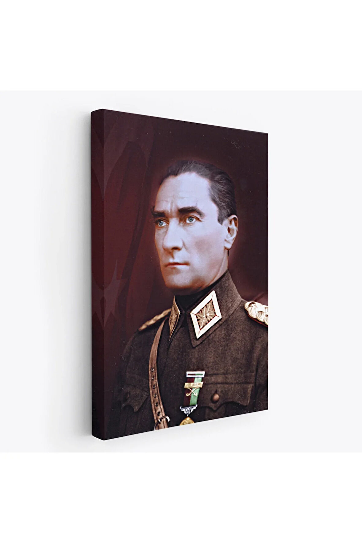 Atatürk Portre Tablosu Mustafa Kemal Atatürk Dikdörtgen Dekoratif Kanvas Tablo-cp-67