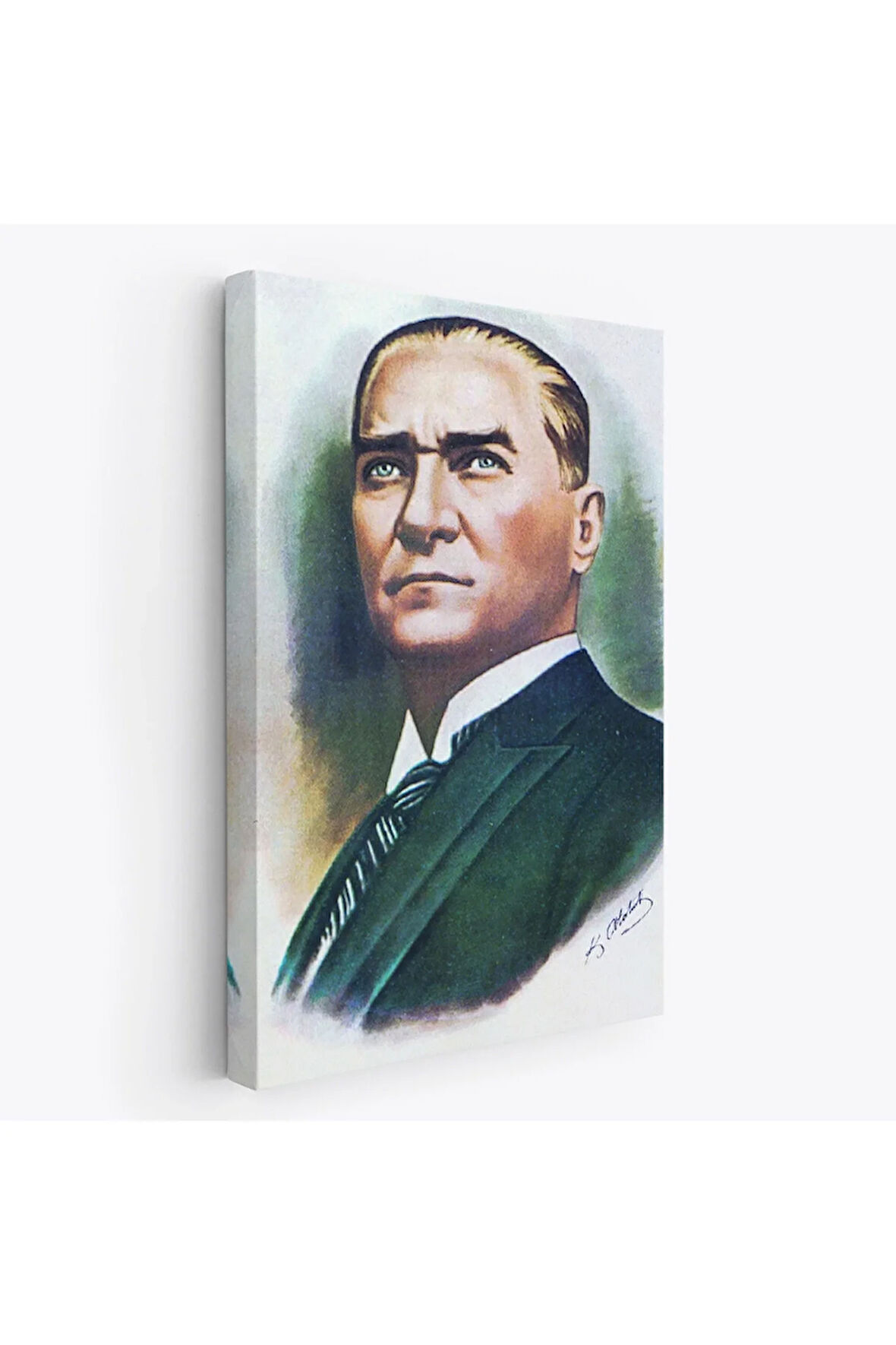 Atatürk Portre Tablosu Mustafa Kemal Atatürk Dikdörtgen Dekoratif Kanvas Tablo-cr-68