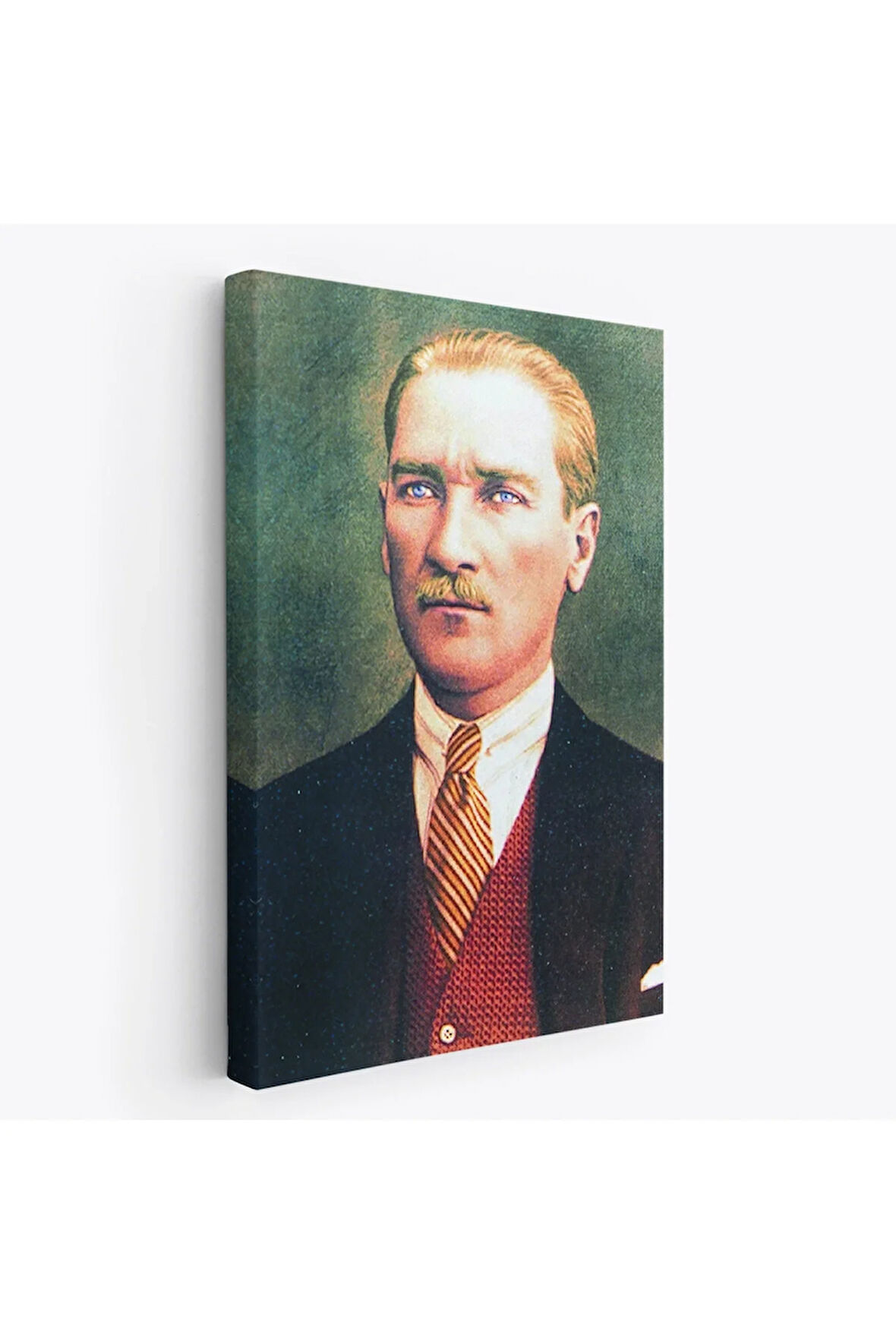 Atatürk Portre Tablosu Mustafa Kemal Atatürk Dikdörtgen Dekoratif Kanvas Tablo-cs-69