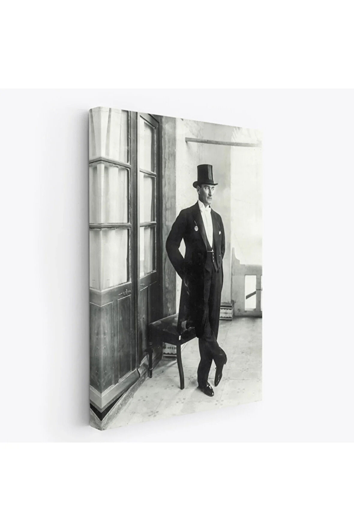 Atatürk Portre Tablosu Mustafa Kemal Atatürk Dikdörtgen Dekoratif Kanvas Tablo-ct-72