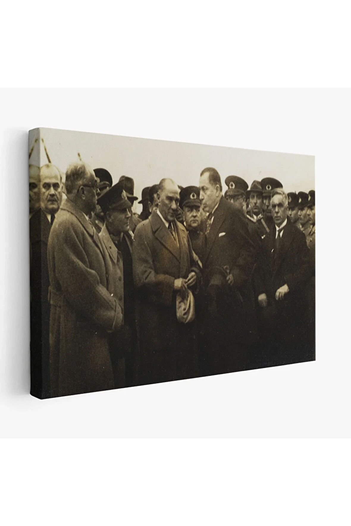 Atatürk'ün Anadolu'yu Ziyareti Mustafa Kemal Atatürk Dikdörtgen Dekoratif Kanvas Tablo-cü-74