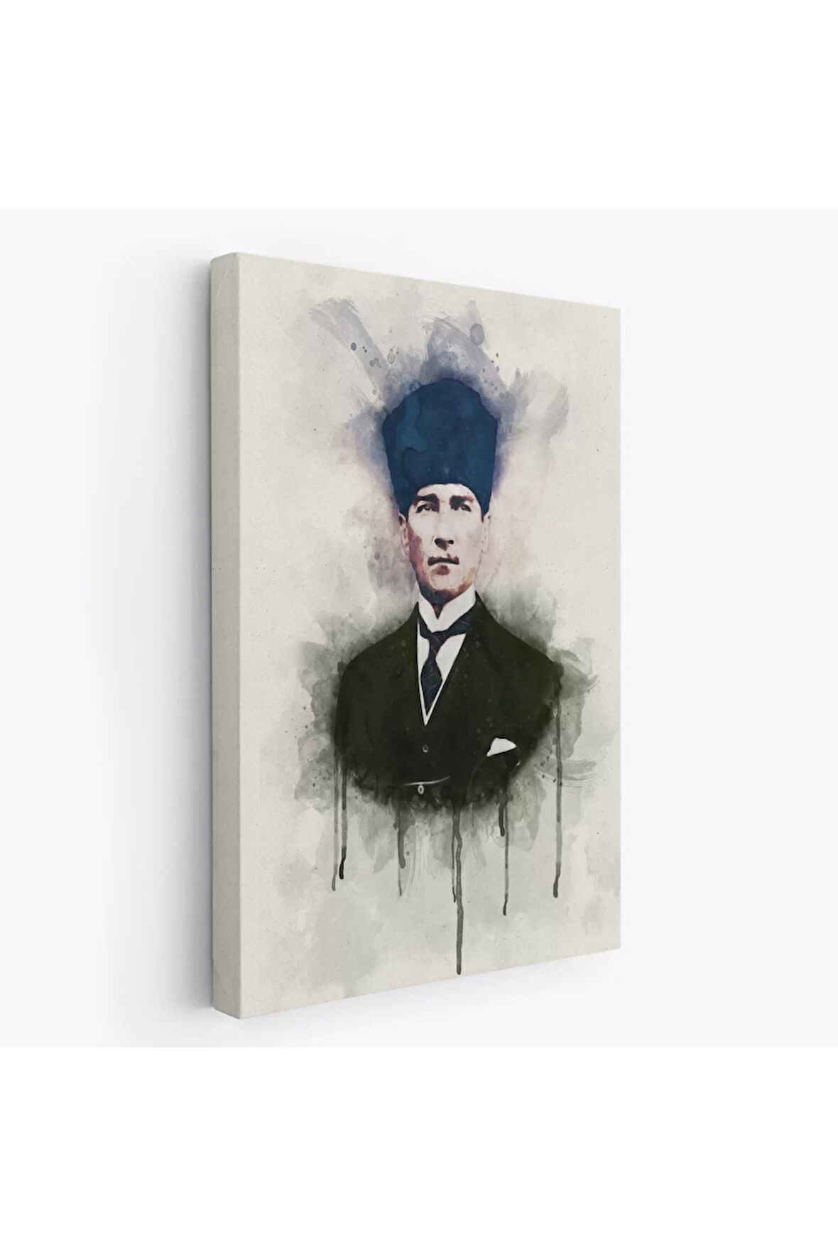 Atatürk Portre Tablosu Mustafa Kemal Atatürk Dikdörtgen Dekoratif Kanvas Tablo-cz-77