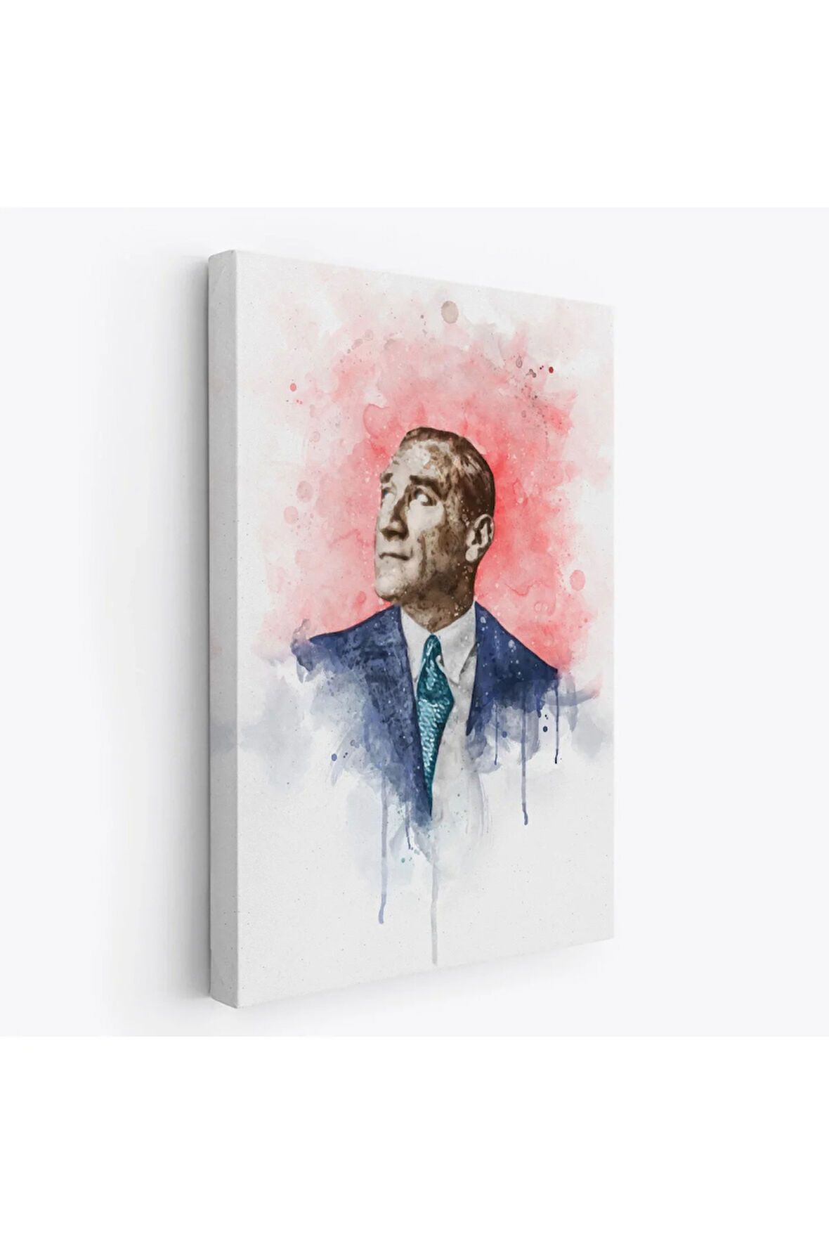 Mustafa Kemal Atatürk Suluboya Görünümlü Portresi Dekoratif Kanvas Tablo-db-79