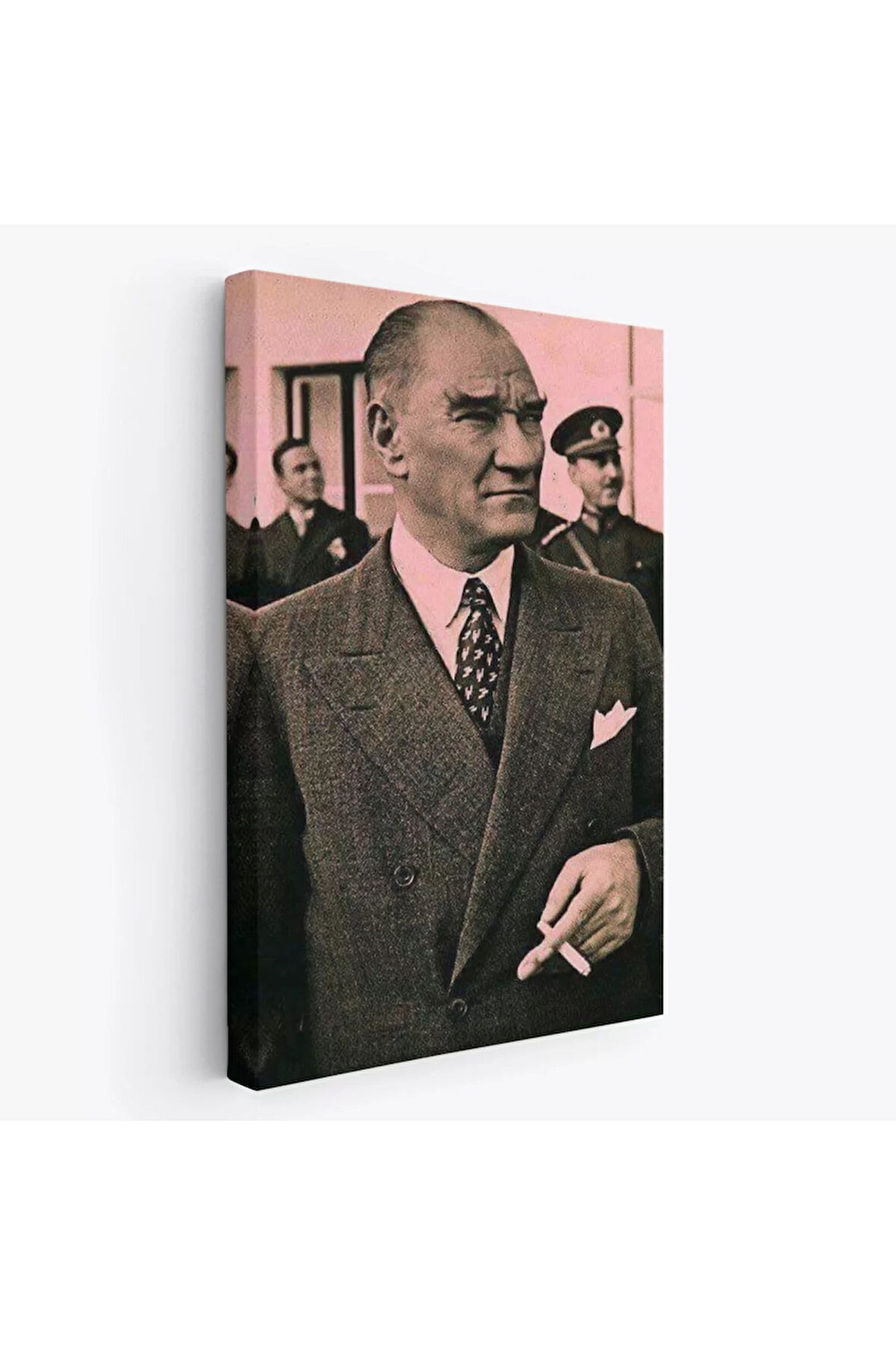 Atatürk Portre Tablosu Mustafa Kemal Atatürk Dikdörtgen Dekoratif Kanvas Tablo-fh-132