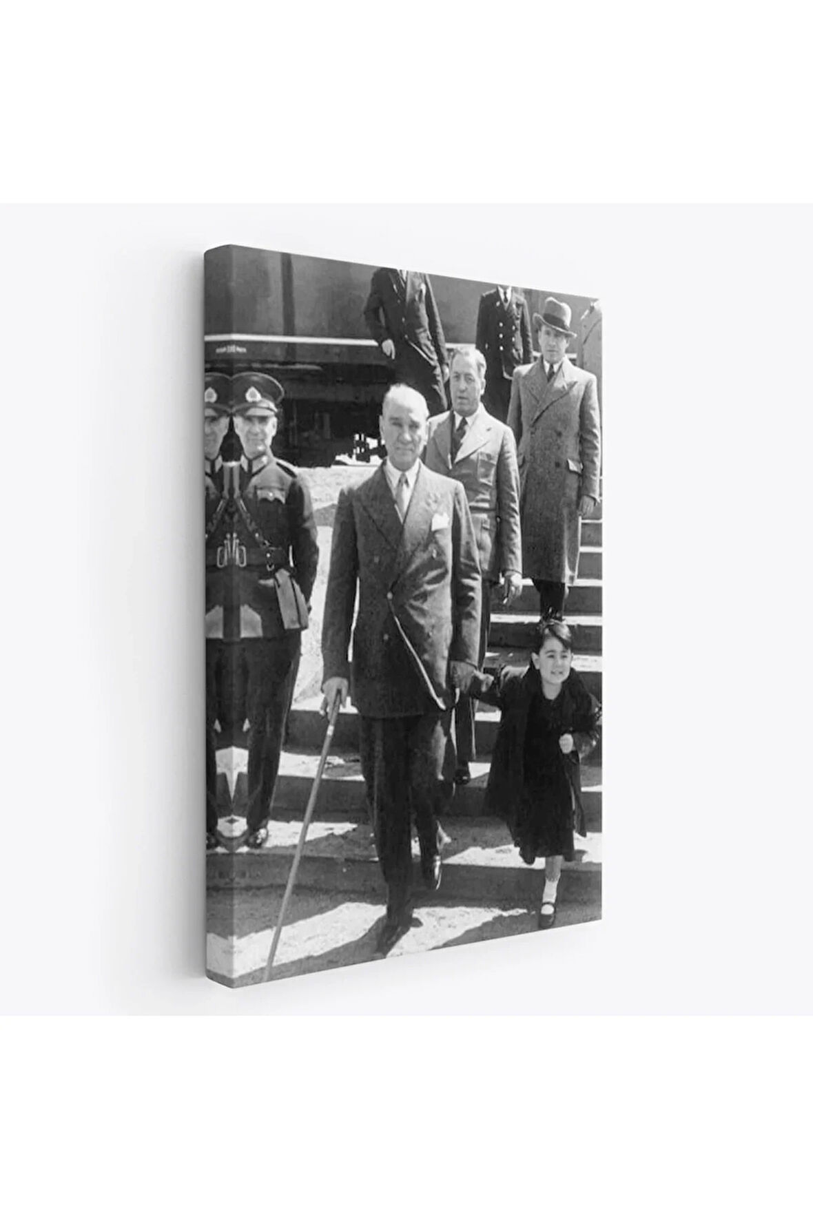 Atatürk Portre Tablosu Mustafa Kemal Atatürk Dikdörtgen Dekoratif Kanvas Tablo-fı-133