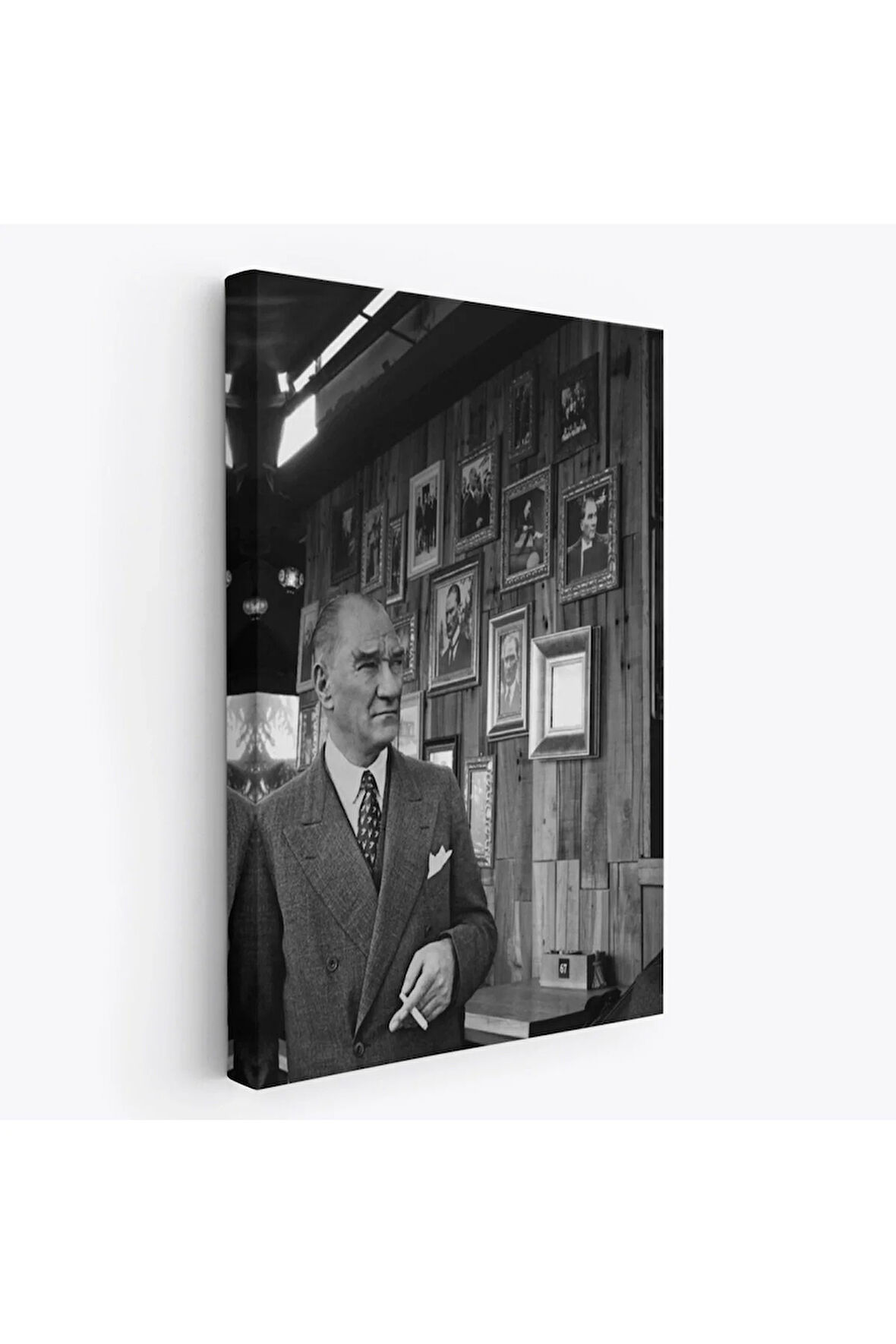 Atatürk Portre Tablosu Mustafa Kemal Atatürk Dikdörtgen Dekoratif Kanvas Tablo-fk-135