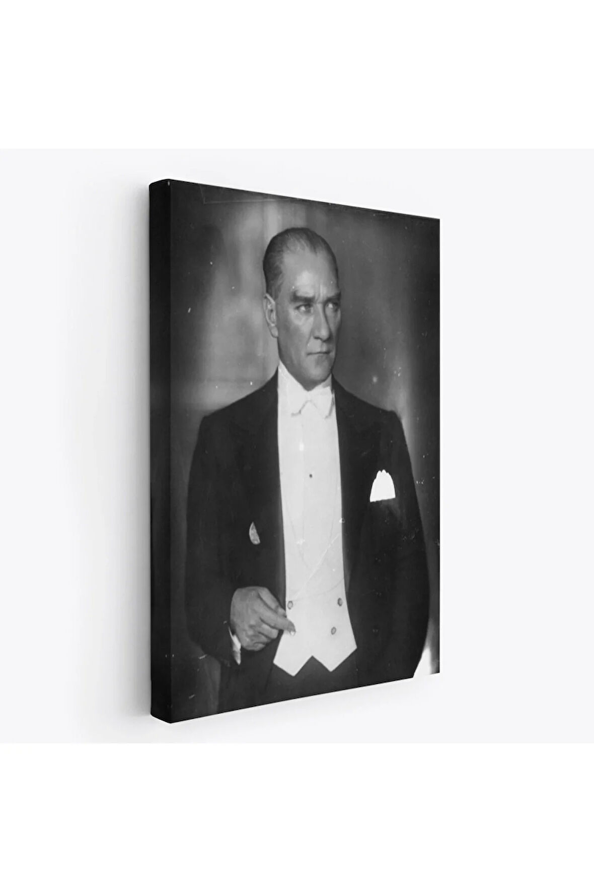 Atatürk Portre Tablosu Mustafa Kemal Atatürk Dikdörtgen Dekoratif Kanvas Tablo-fö-139