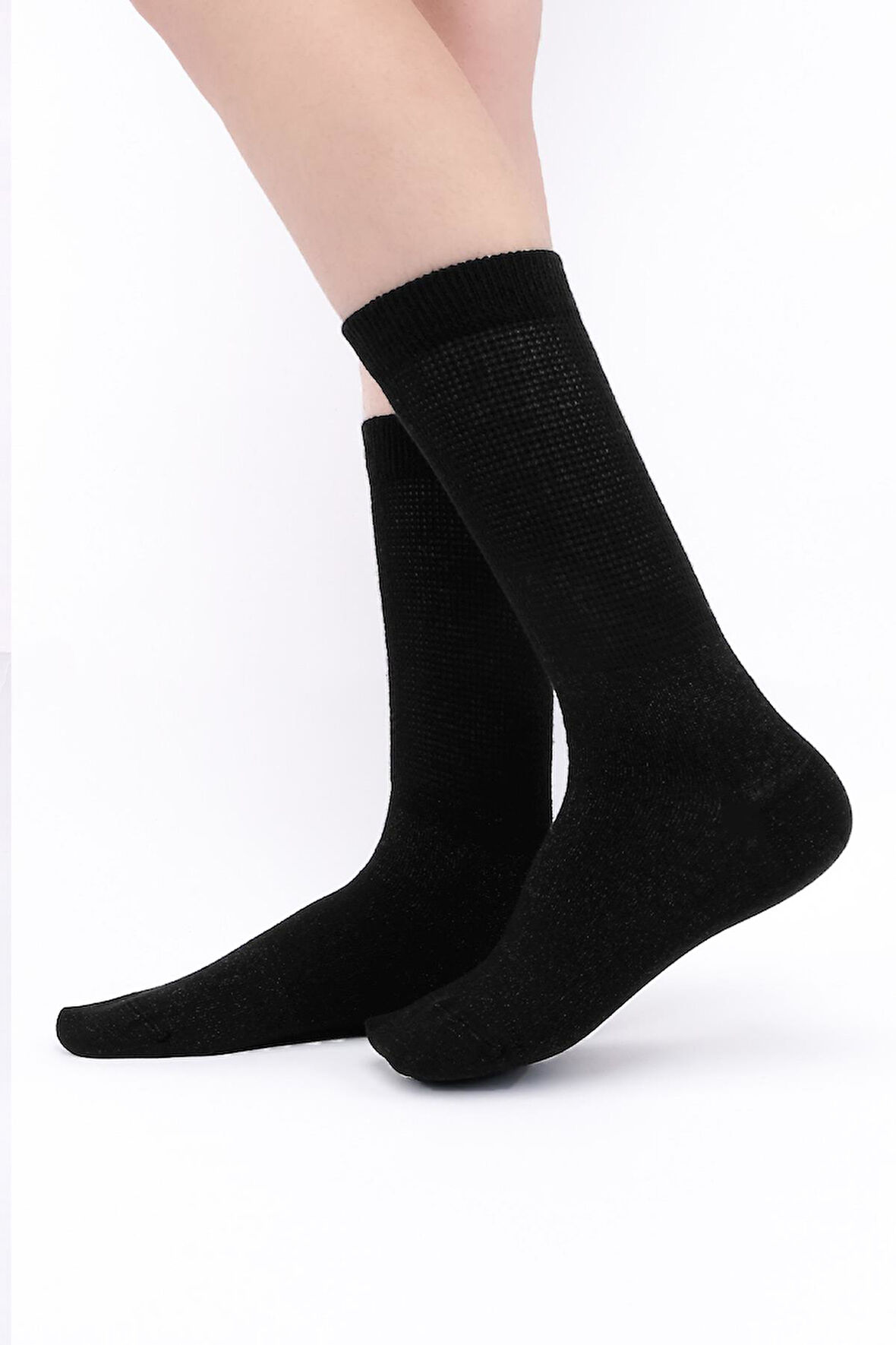 Mısırlı Kadın %10 GÜMÜŞ madeni içerikli Siyah Soket Çorap   M 78000 SI