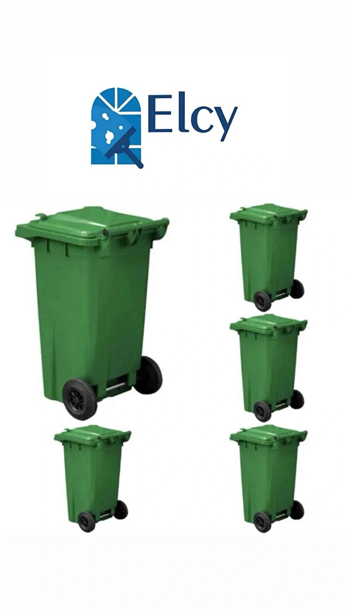 ELCY 120 LT Yeşil Konteyner Isıya Karşı Dayanıklı 5 ADET