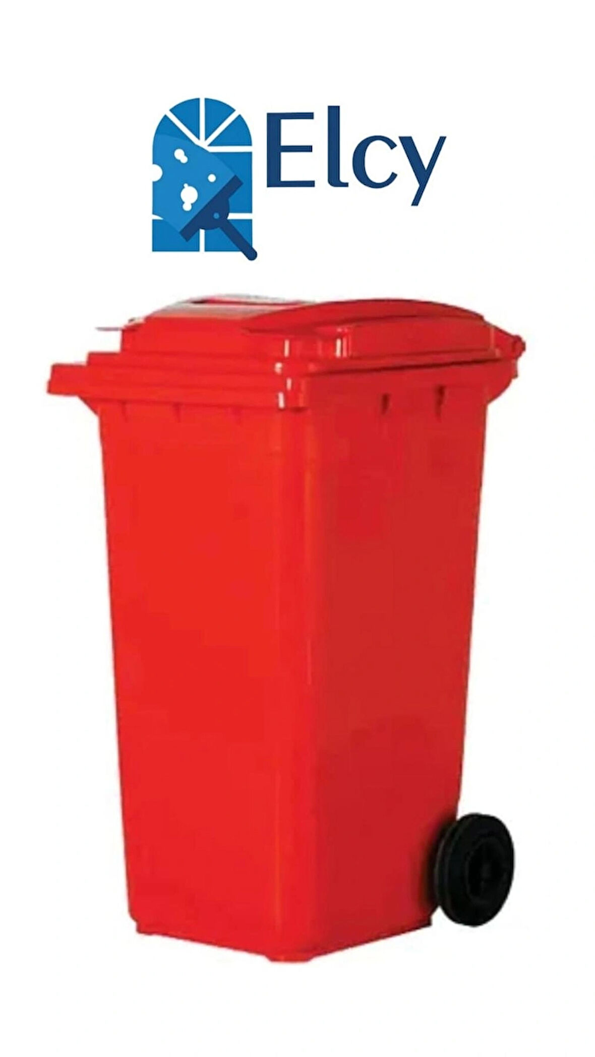 ELCY 240 LT Kırmızı Çöp Konteyneri Isıya Karşı Dayanıklı