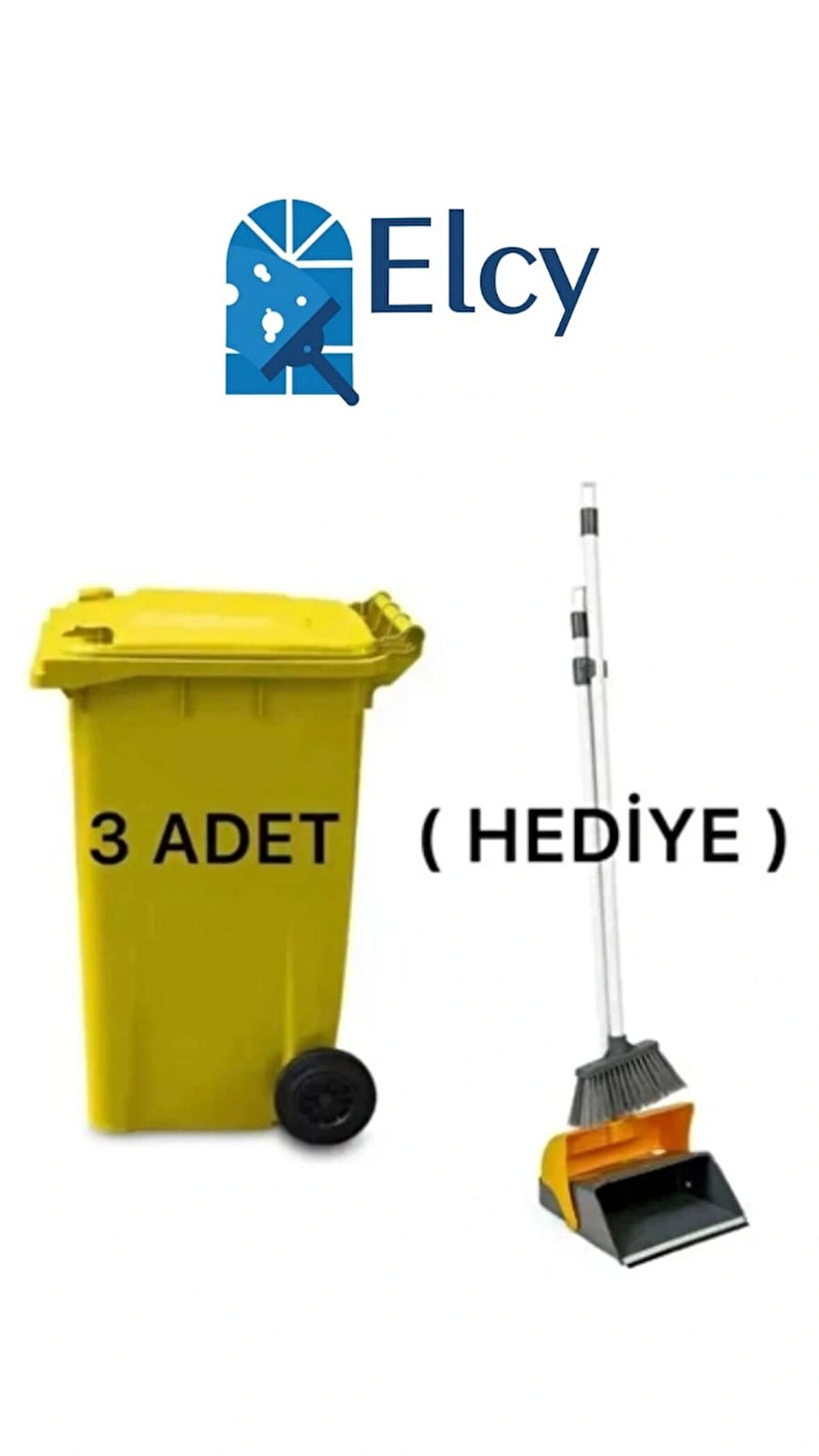 ELCY 240 LT Sarı Çöp Konteyneri 3 ADET