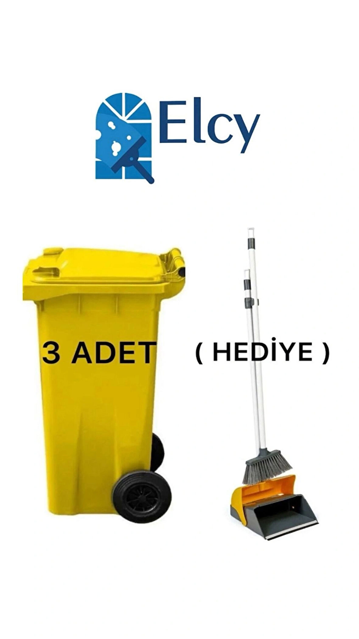 ELCY 120 LT Sarı Çöp Konteyneri 3 ADET (Isıya Dayanıklı)