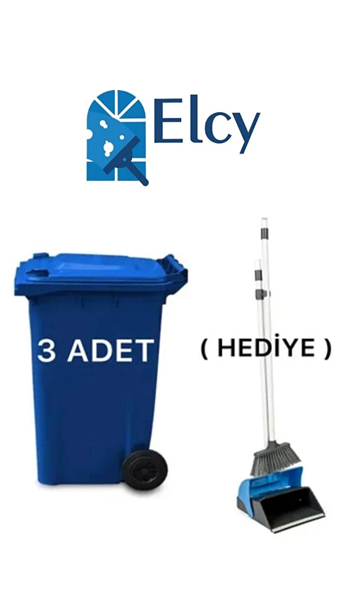ELCY 240 LT Çöp Konteyneri Isıya Karşı Dayanıklı 3 ADET (Faraş Hediyeli)