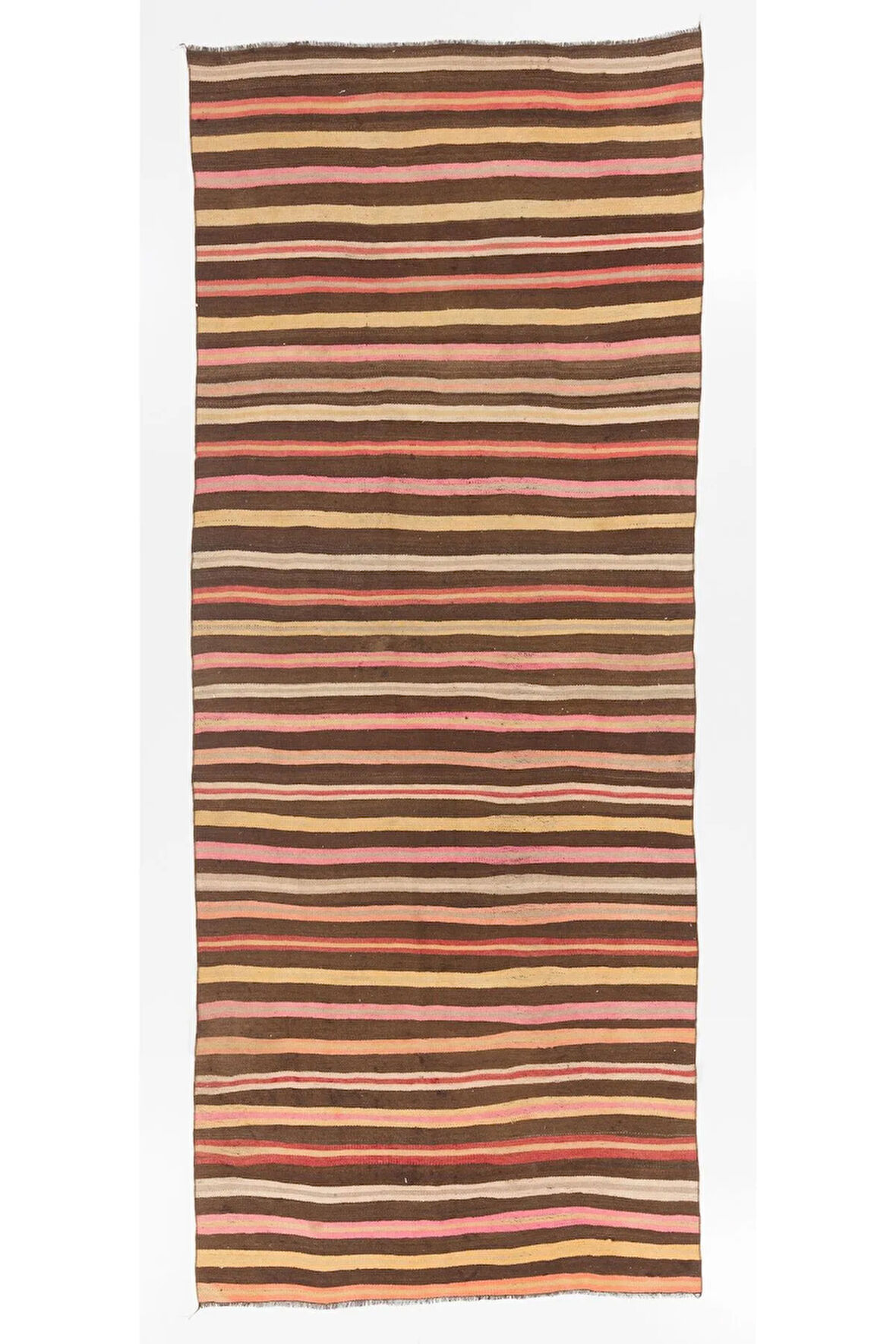 145x353 cm Çizgili Eski Yolluk Kilim, Koridor Dekoru için Halı, Mutfak Kilimi