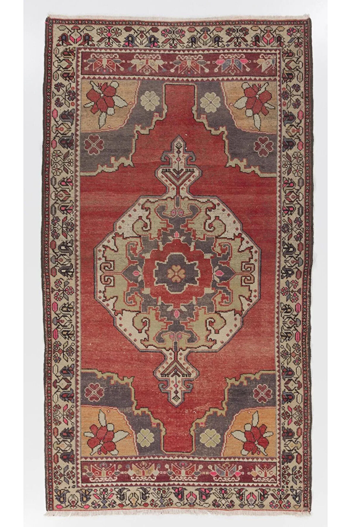 148x170 cm Eşsiz Eski Kapadokya Halısı. %100 Yün. Geleneksel El Yapımı Halı