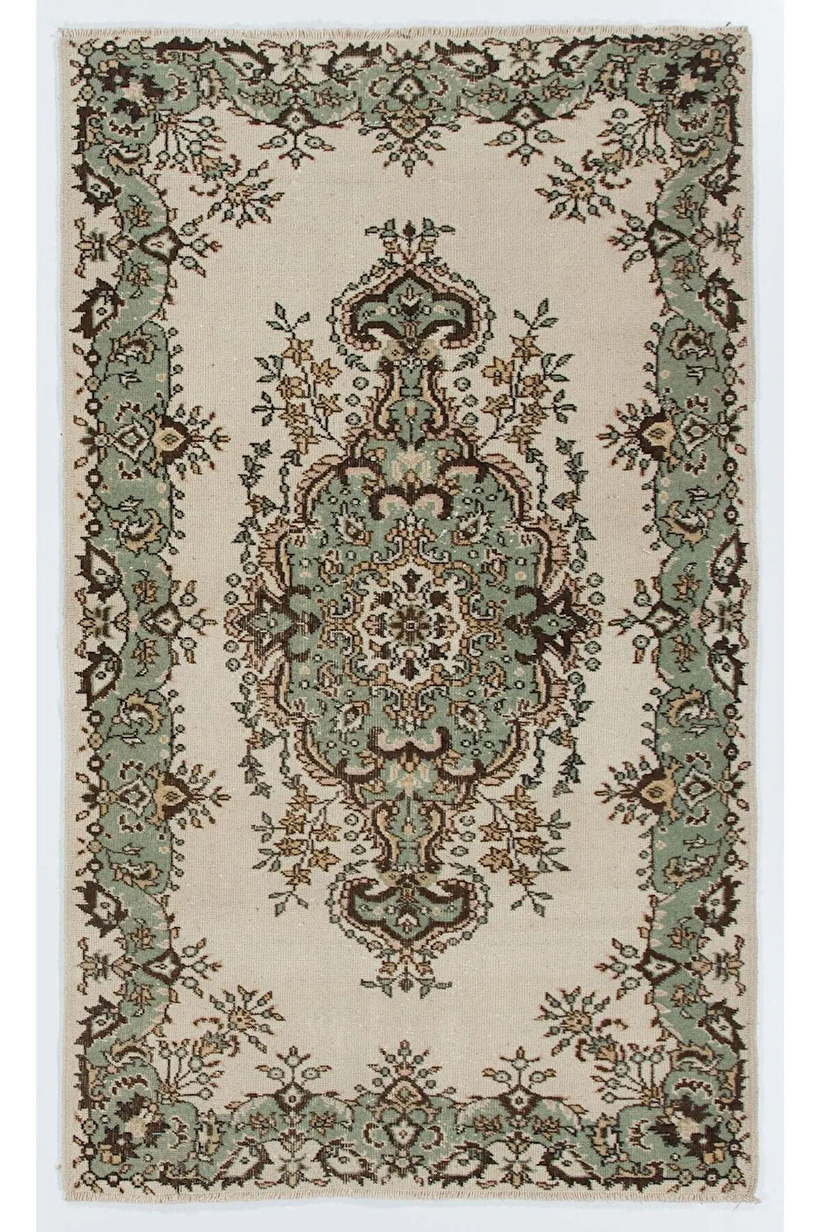 126x214 cm Eski Anadolu Uşak Halısı. El Düğümlü Halı, El Yapımı Yünlü Halı