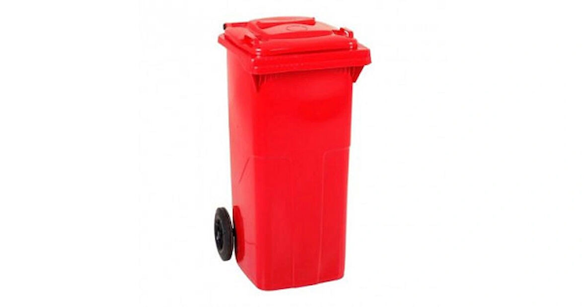 ELCY 120 LT Kırmızı Çöp Konteyneri