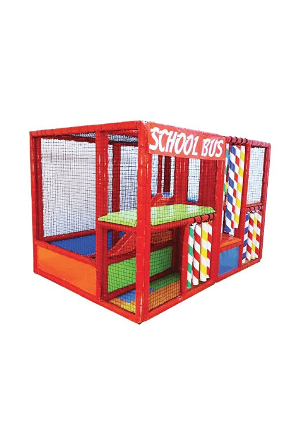 Softplay Kaydıraklı Otobüs Top Havuzu 300x200xh200