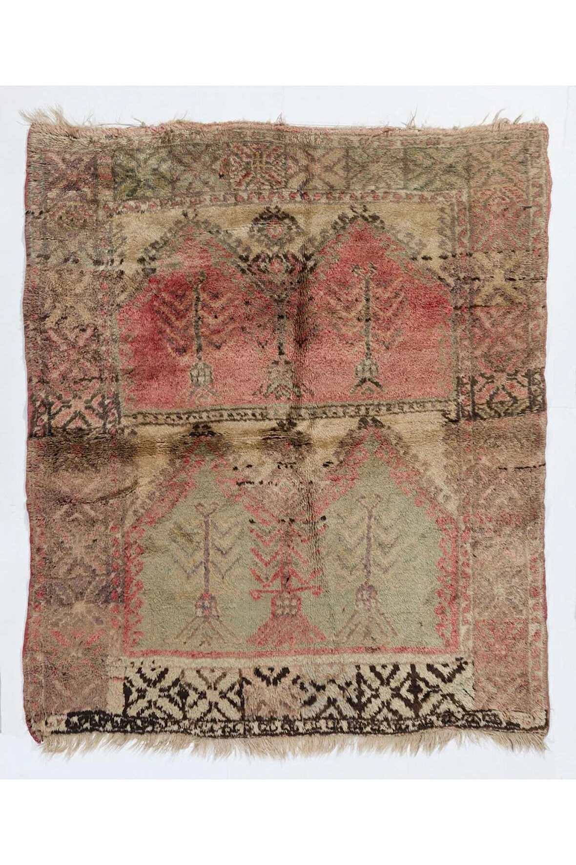 150x180 cm Eşsiz Eski Orta Anadolu Köy Halısı, Geleneksel El Dokuması Halı