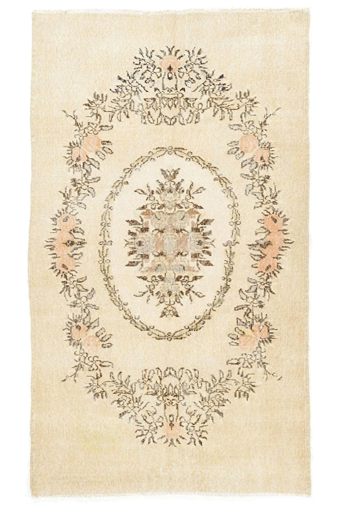127x218 cm Sıradışı, Türünün Tek Örneği Eski Halı, 1950'lerden, El Düğümlü Halı, İyi Durumda
